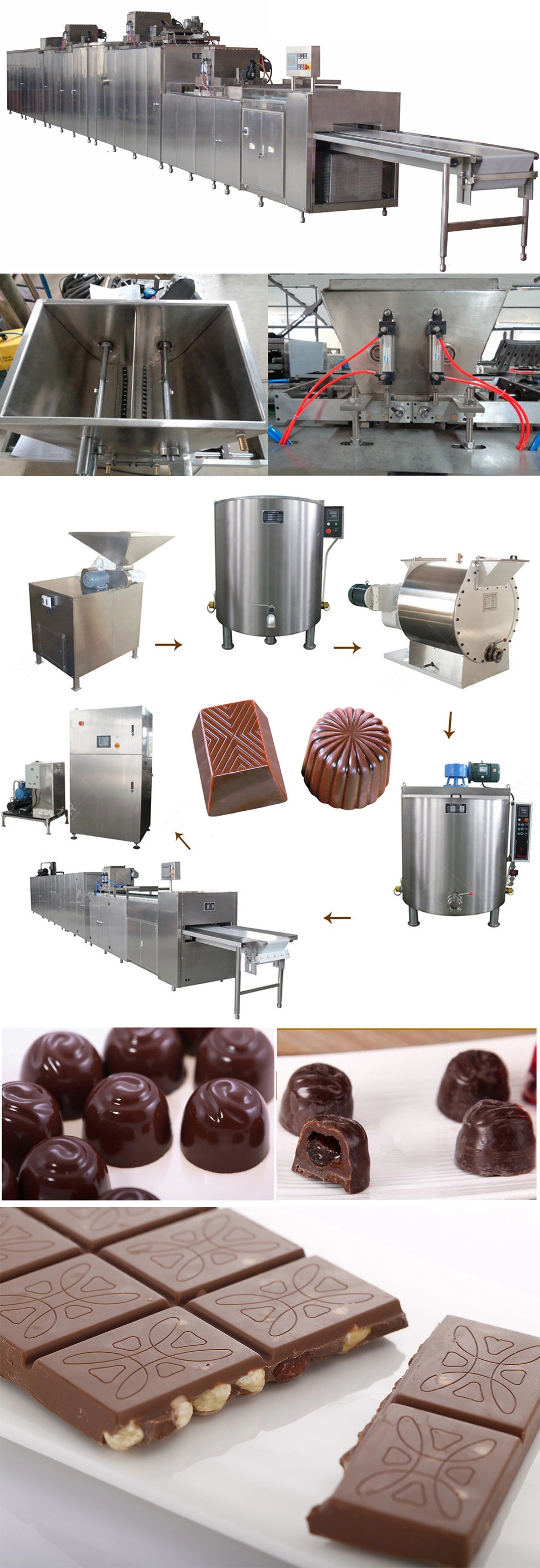 Full Automatic Chocolate Moulding Line for Making Chocolate Bars, Chocolate Tablets