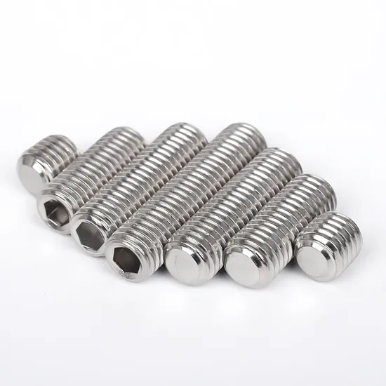 Wholesale Stainless Steel 304 316 Anti Rust DIN913 Flat Point Hex Socket Grub Screws 