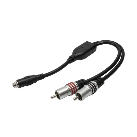 Panel Mount 3.5mm Female to Dual RCA Male Cable 